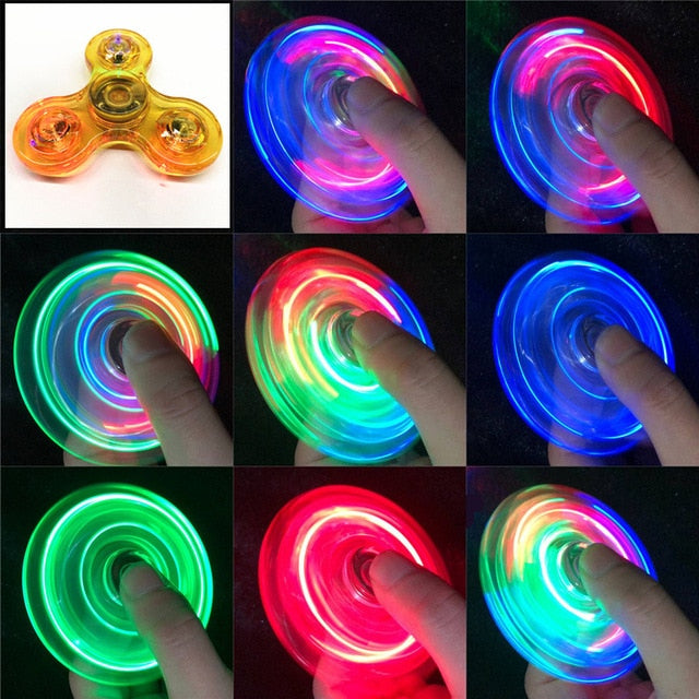 Luminous LED Light Fidget Spinner (Yellow)