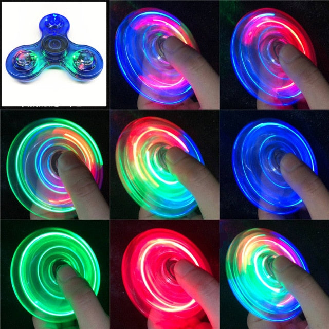 Luminous LED Light Fidget Spinner (Blue)